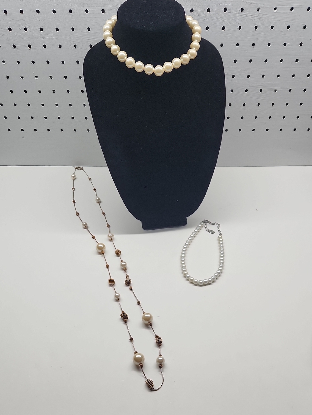Classic Ivory Faux Pearl Choker Necklace Bundle